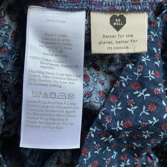 NWT Madewell Tie-Back Peplum Top in Campden Daisies  Sz XS - Picture 9 of 12